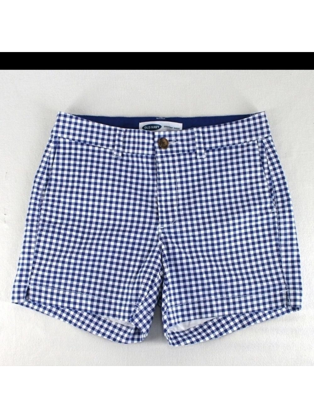 Old Navy every day  Gingham streched checkered short color royal blue size 10